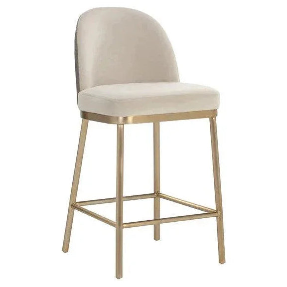 Lavania Counter Stool With Antique Brass - LOOMLAN - SUNPAN - Counter Stools