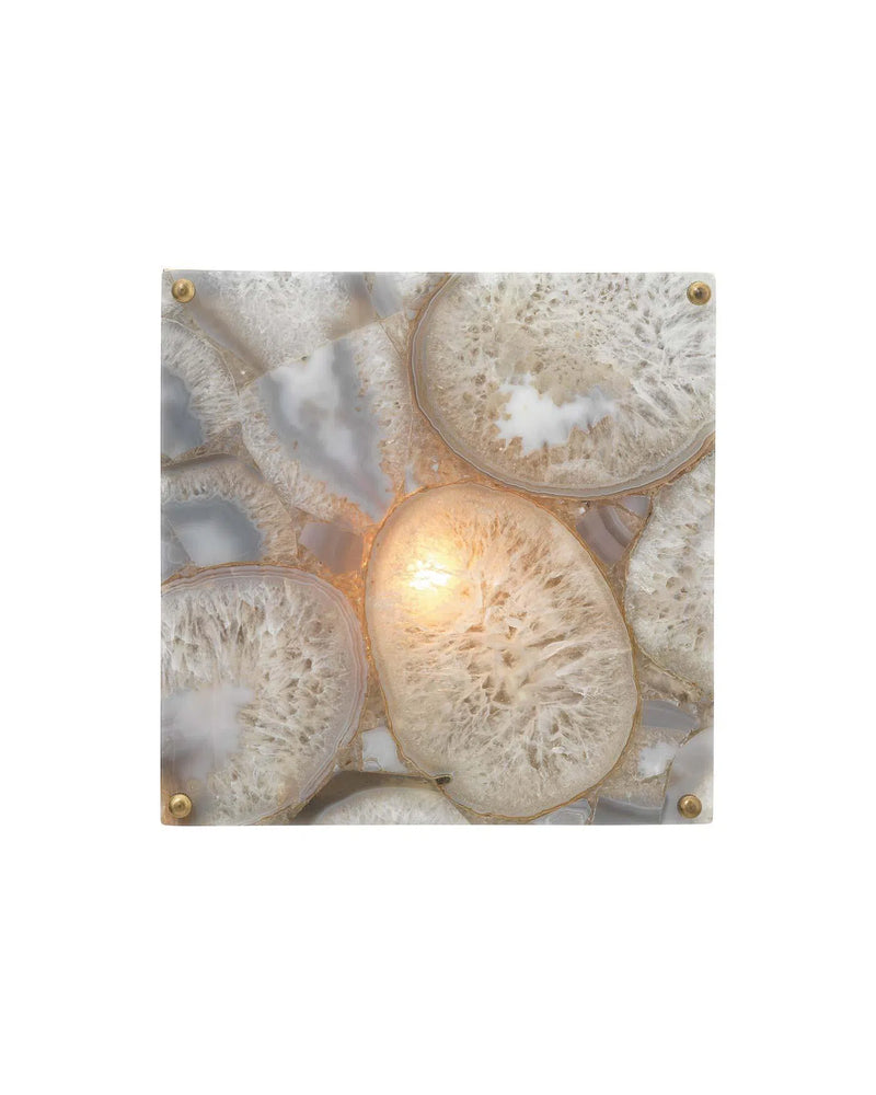 Lavender Agate Adeline Square Wall Sconce Wall Sconces LOOMLAN By Jamie Young
