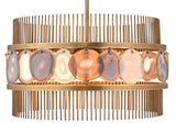Lavender Agate Round Gold Lighting Fixture Upsala Chandelier Chandeliers LOOMLAN By Jamie Young