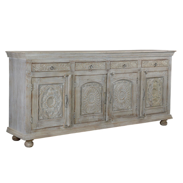 Lawrence 102 inches Gray Carved Sideboard Sideboards LOOMLAN By LOOMLAN