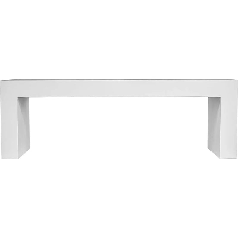 Lazarus Cement White Outdoor Bench