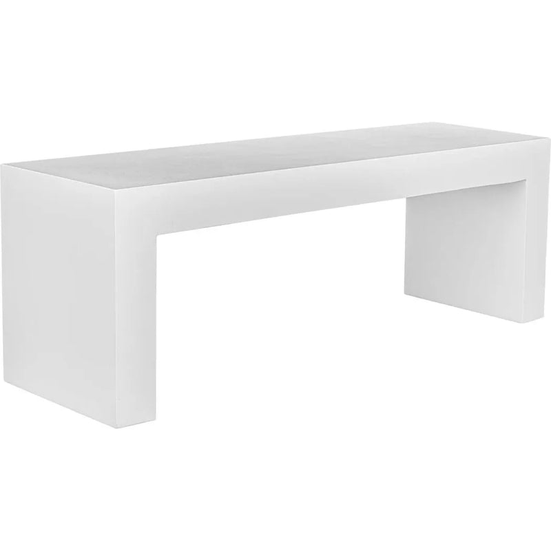 Lazarus Cement White Outdoor Bench