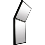 Lazo Mirror, Black Steel Unique Shape Wall Mirror