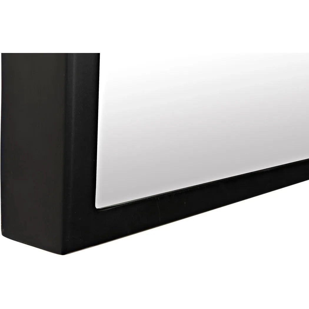 Lazo Mirror, Black Steel Unique Shape Wall Mirror