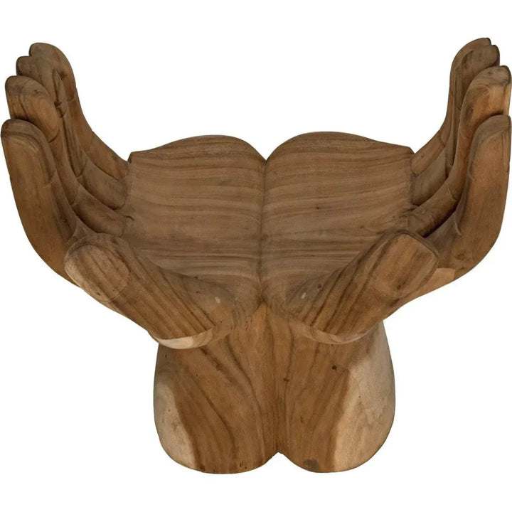 Le Main Natural Teal Wood Armless Chair - LOOMLAN - Noir - Accent Chairs