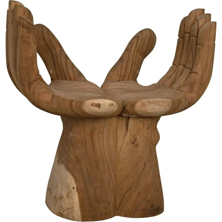 Le Main Natural Teal Wood Armless Chair - LOOMLAN - Noir - Accent Chairs