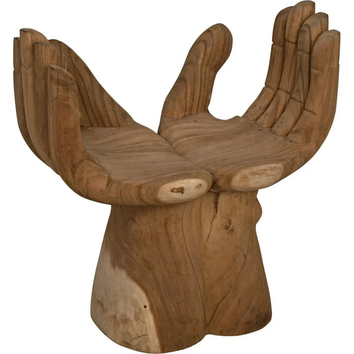 Le Main Natural Teal Wood Armless Chair - LOOMLAN - Noir - Accent Chairs