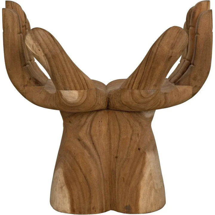 Le Main Natural Teal Wood Armless Chair - LOOMLAN - Noir - Accent Chairs