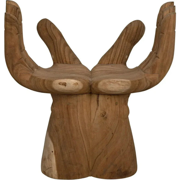 Le Main Natural Teal Wood Armless Chair - LOOMLAN - Noir - Accent Chairs