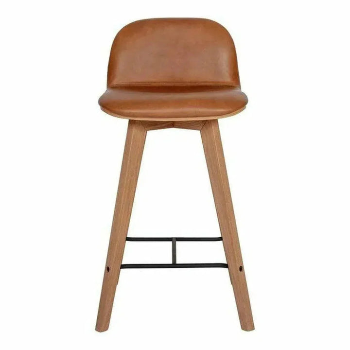 Leather Counter Stool Tan Brown Scandinavian - LOOMLAN - Moe's Home - Counter Stools