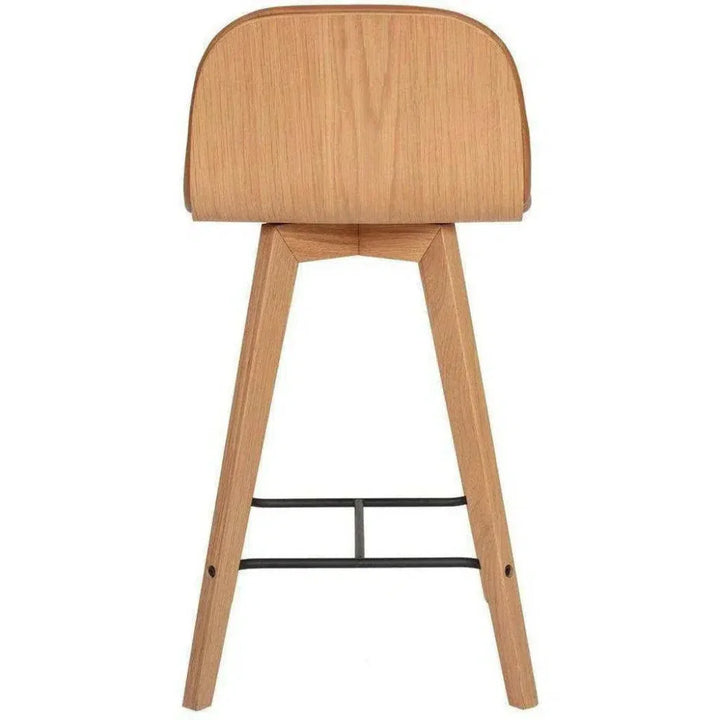 Leather Counter Stool Tan Brown Scandinavian - LOOMLAN - Moe's Home - Counter Stools