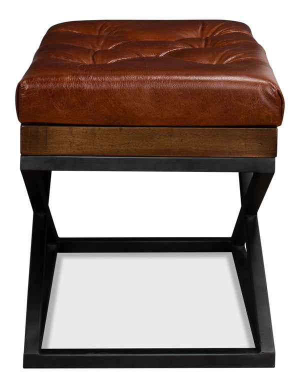 Leather Cushion Bench for Bedroom-Bedroom Benches-Sarreid-LOOMLAN