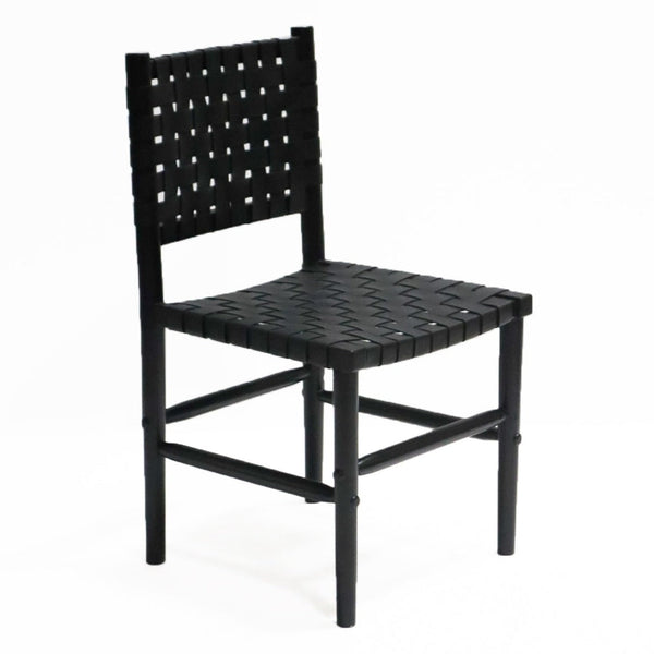 Leather Dining Chair Perry Black-Dining Chairs-Peninsula Home-LOOMLAN