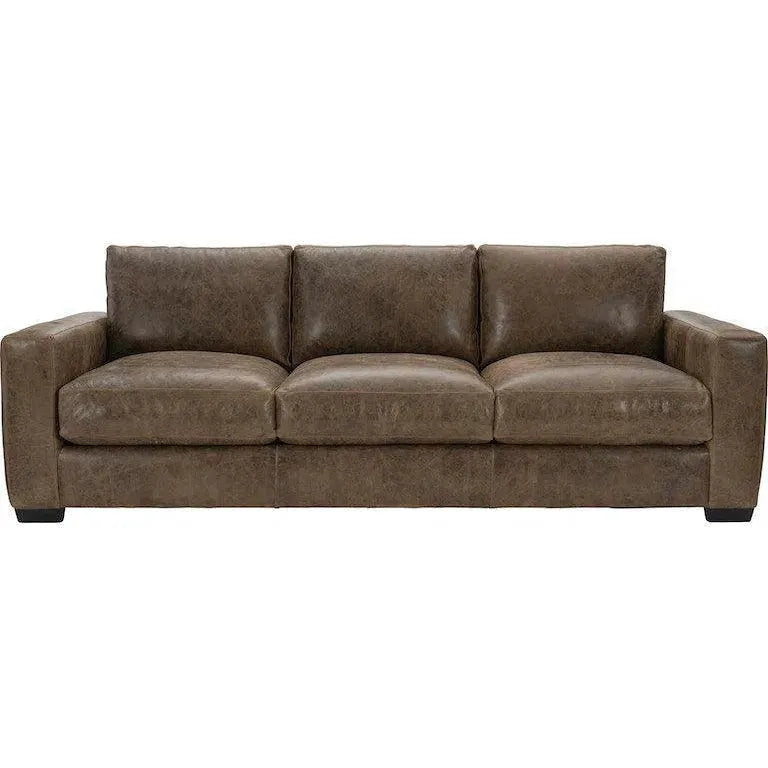 Alabama Leather Sofa Brown BenchMade In the USA Sofas & Loveseats LOOMLAN By Uptown Sebastian