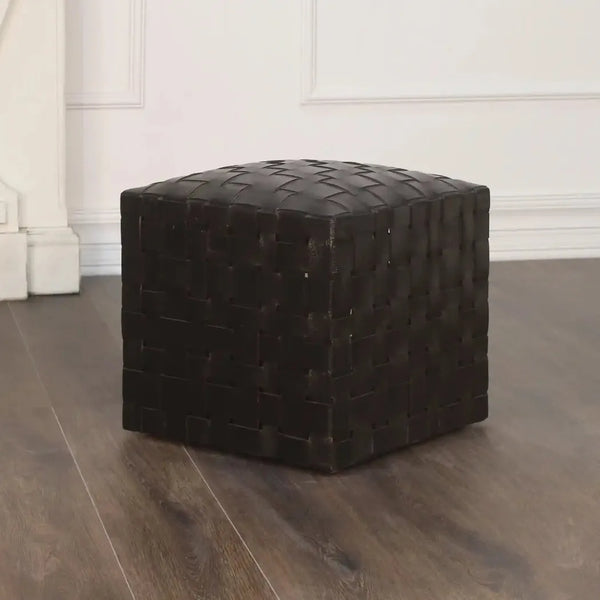 Leather Square Ottoman