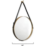 Leather Strap Round Gold Mirror - Large