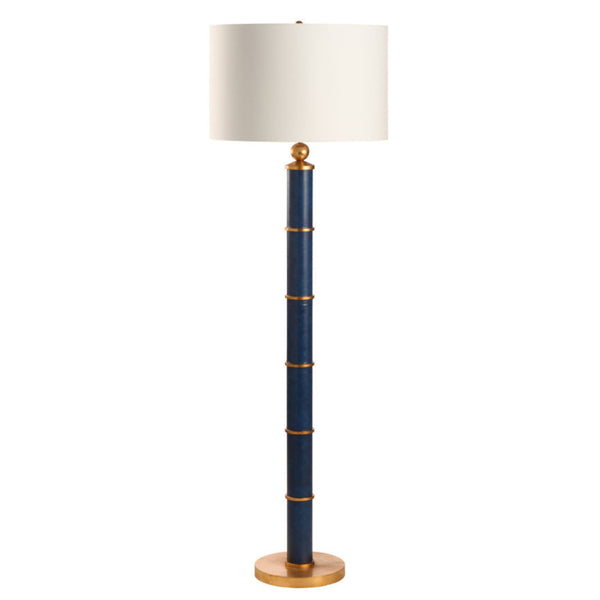 Leather Warp Blue Floor Lamp-Floor Lamps-Chelsea House-LOOMLAN