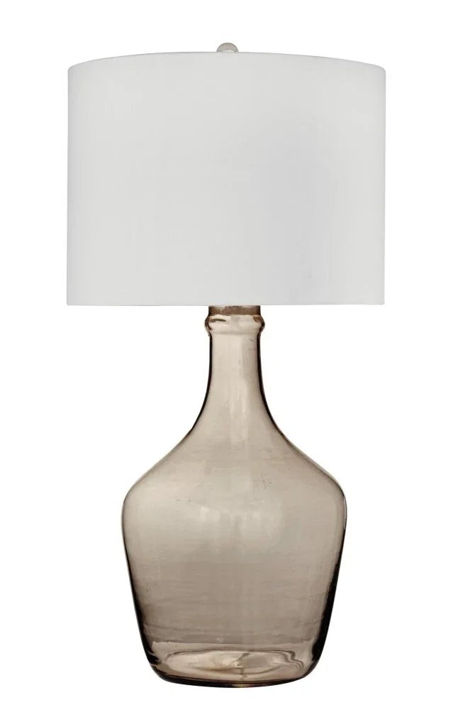 Leeza Smoked Glass Base Table Lamp - LOOMLAN - Bassett Mirror - Table Lamps