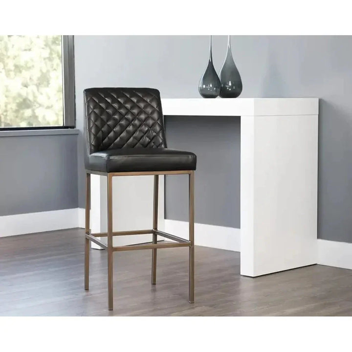 Leighland Leather Barstool - LOOMLAN - SUNPAN - Bar Stools