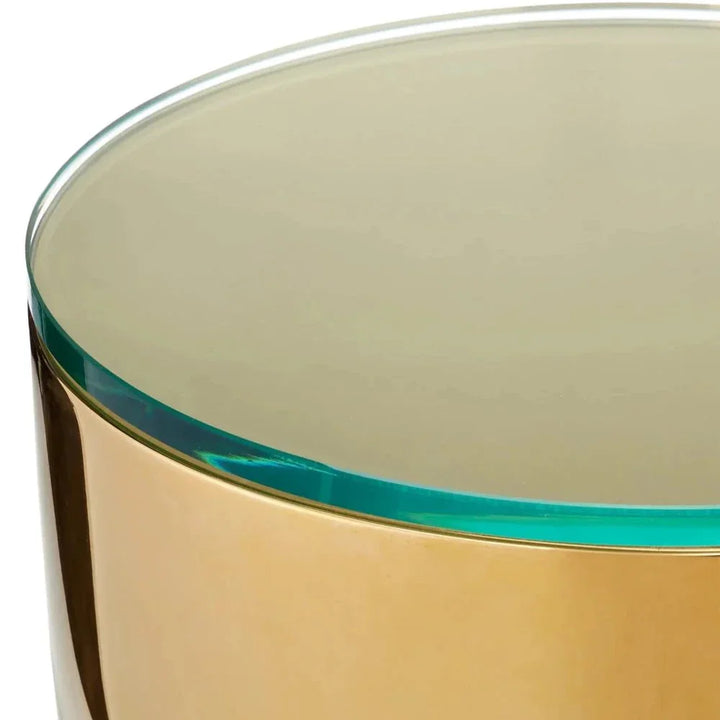 Lemy Modern Elegance Glass Top Drinks Table - LOOMLAN - Currey & Co - Side Tables