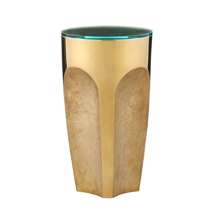 Lemy Modern Elegance Glass Top Drinks Table - LOOMLAN - Currey & Co - Side Tables