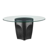 Lemy Modern Glass Steel Cocktail Table-Coffee Tables-Currey & Co-Black / Clear-LOOMLAN