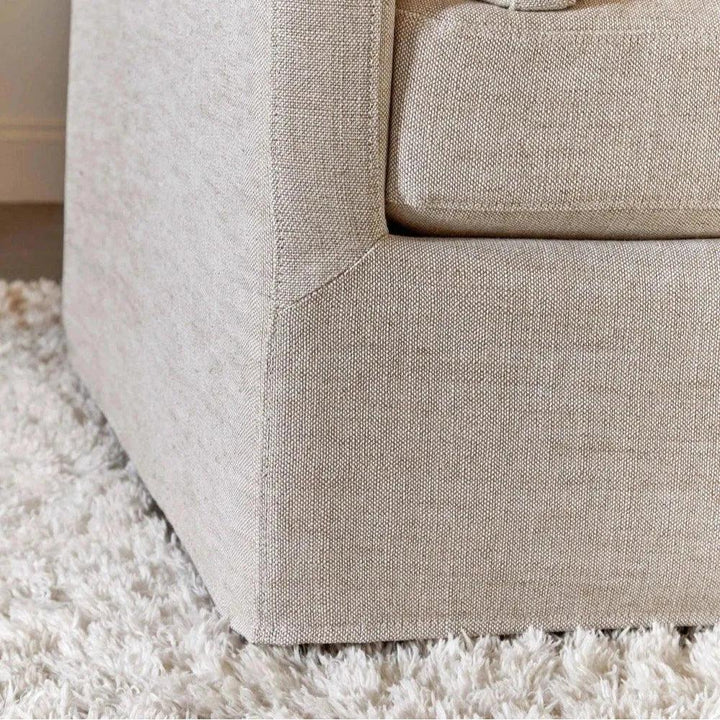 Lena 95" Slope Arm Slipcover Sofa Bisque - LOOMLAN - Essentials For Living - Sofas & Loveseats