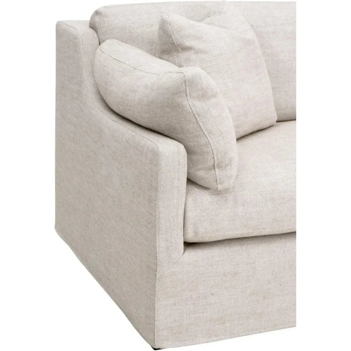 Lena 95" Slope Arm Slipcover Sofa Bisque - LOOMLAN - Essentials For Living - Sofas & Loveseats