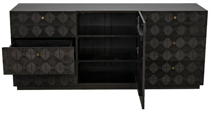 Leon Wood Black Dresser-Dressers-Noir-LOOMLAN