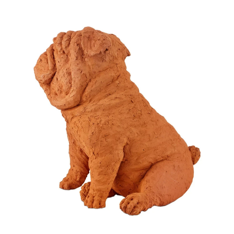 Currey & Co-Leonard Churchill Bulldog Terracotta Sculpture-Statues & Sculptures-LOOMLAN