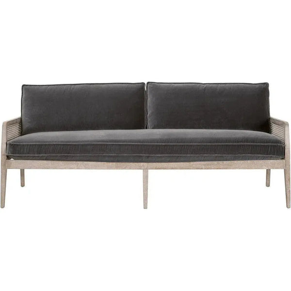 Leone 84" Settee Dark Grey Velvet Down & Feather Sofas & Loveseats LOOMLAN By Essentials For Living