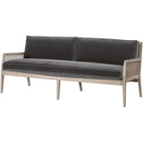 Leone 84" Settee Dark Grey Velvet Down & Feather Sofas & Loveseats LOOMLAN By Essentials For Living