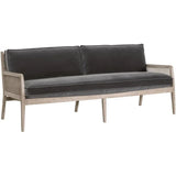 Leone 84" Settee Dark Grey Velvet Down & Feather Sofas & Loveseats LOOMLAN By Essentials For Living