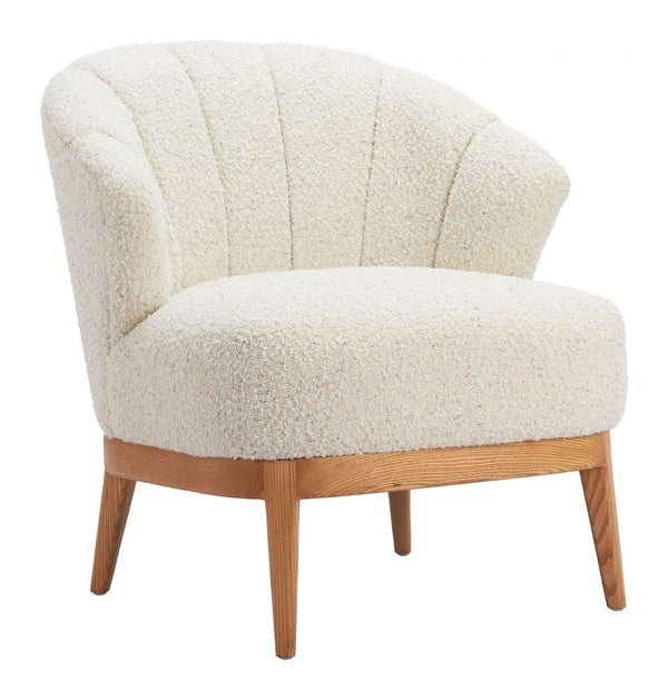 Leque Textured Fabric Accent Chair