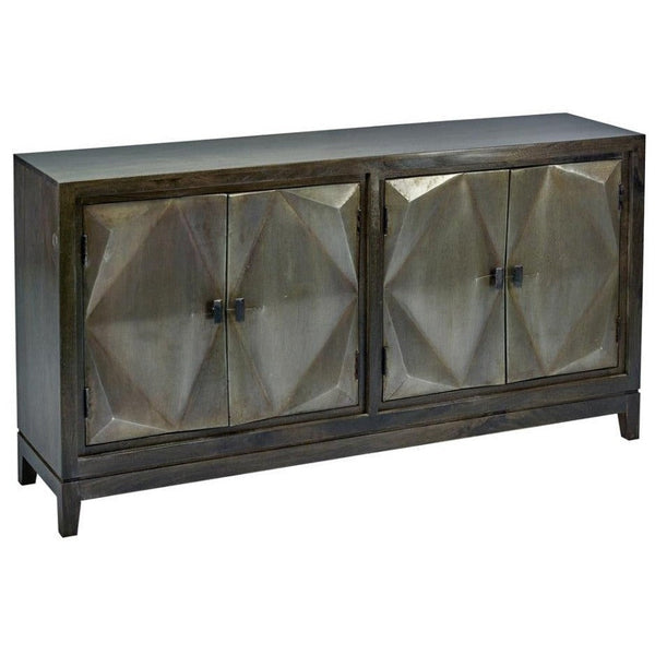 Lessard 4 Door Wood Black Cabinet-Sideboards-LOOMLAN-LOOMLAN