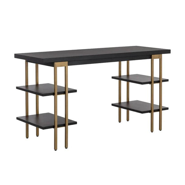 Levigne Desk Modern Black Iron Office Desk