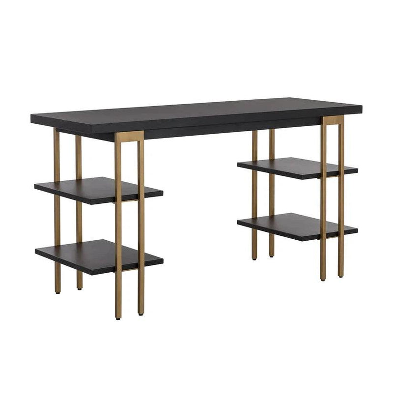 Levigne Desk Modern Black Iron Office Desk-Home Office Desks-SUNPAN-LOOMLAN