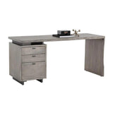 Lewis Wooden Desk with Three Drawers-Home Office Desks-SUNPAN-LOOMLAN