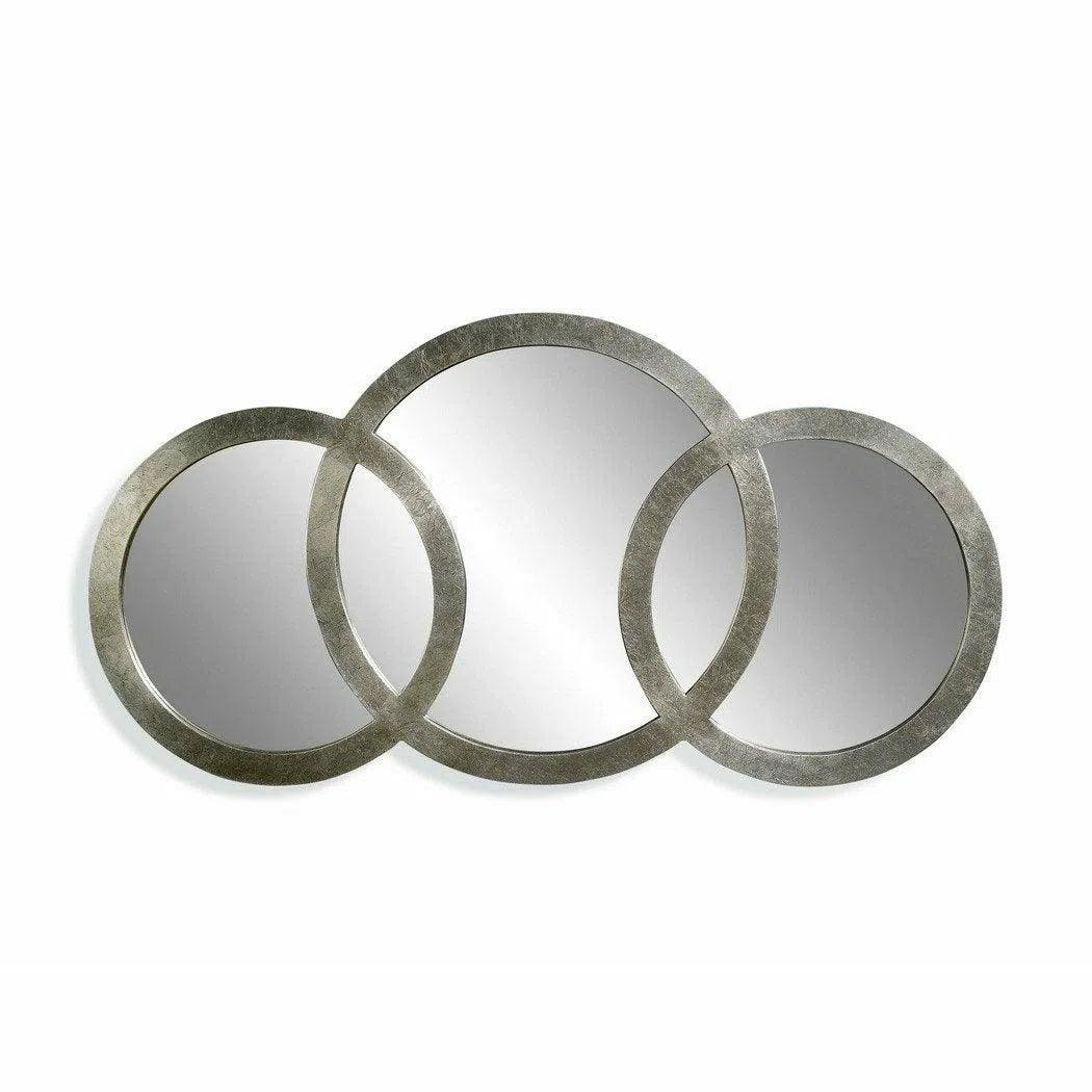 Libra 3 Ring Wall Mirror 58" Round Silver Leaf