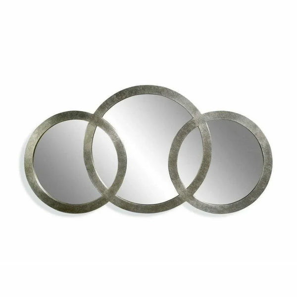 Libra 3 Ring Wall Mirror 58" Round Silver Leaf - LOOMLAN - Bassett Mirror - Wall Mirrors
