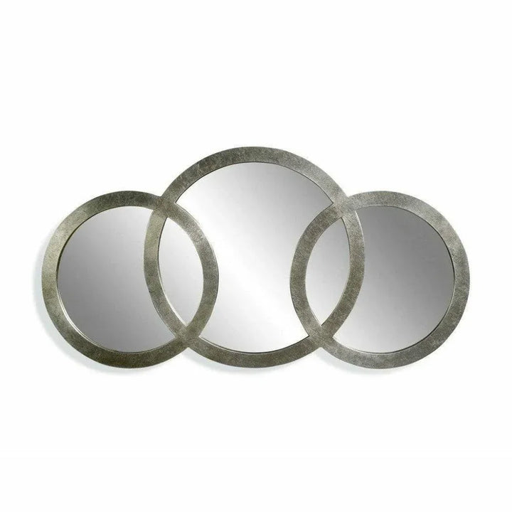 Libra 3 Ring Wall Mirror 58" Round Silver Leaf - LOOMLAN - Bassett Mirror - Wall Mirrors