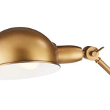 Libretto Faux Leather Brass Arm Floor Lamp-Floor Lamps-Currey & Co-LOOMLAN