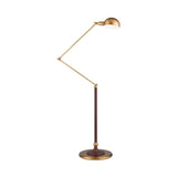 Libretto Faux Leather Brass Arm Floor Lamp-Floor Lamps-Currey & Co-LOOMLAN