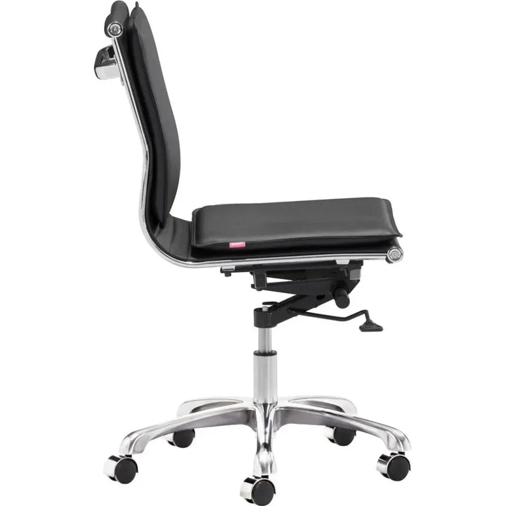 Lider Plus Armless Office Chair Black-Office Chairs-Zuo Modern-LOOMLAN