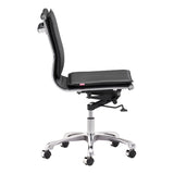 Lider Plus Armless Office Chair Black Office Chairs LOOMLAN By Zuo Modern