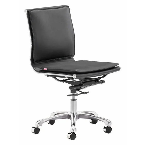 Lider Plus Armless Office Chair Black-Office Chairs-Zuo Modern-LOOMLAN