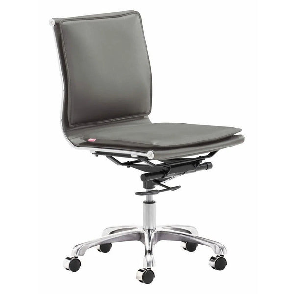 Lider Plus Armless Office Chair Gray Office Chairs LOOMLAN By Zuo Modern