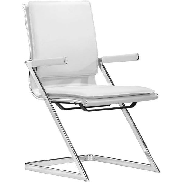 Lider Plus Conference Chair (Set of 2) White Office Chairs LOOMLAN By Zuo Modern
