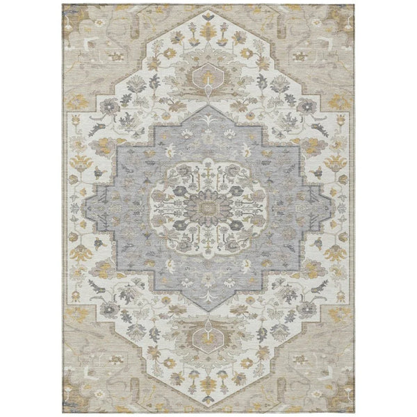 Lidia Brown Washable Indoor-Outdoor Rug-Outdoor Rugs-LOOMLAN Rugs-2'6" x 3'10"-LOOMLAN