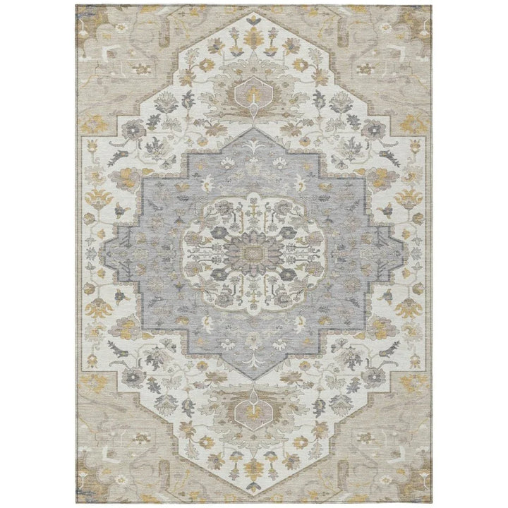 Lidia Brown Washable Indoor-Outdoor Rug-Outdoor Rugs-LOOMLAN Rugs-2'6" x 3'10"-LOOMLAN